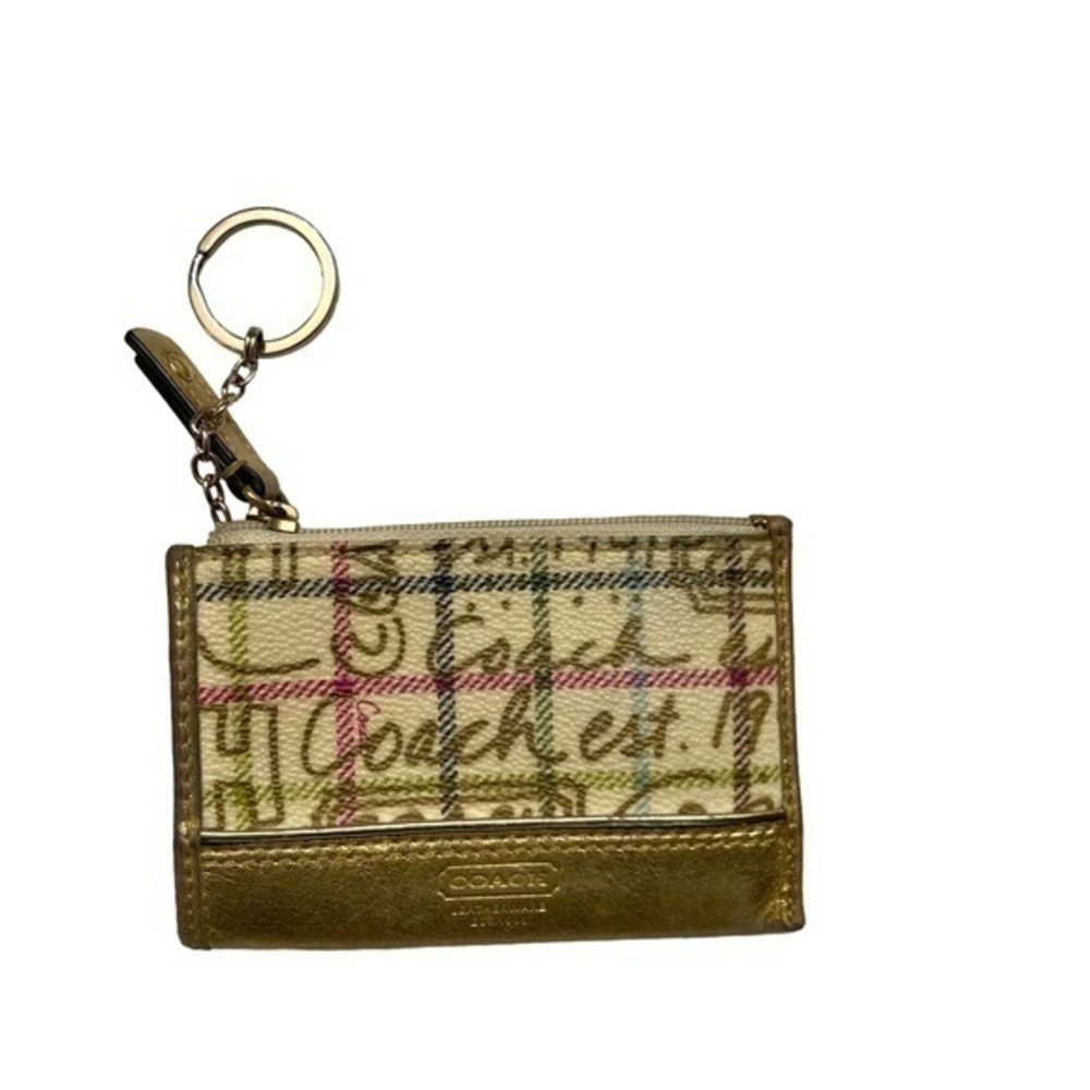 Coach gold scribble card holder